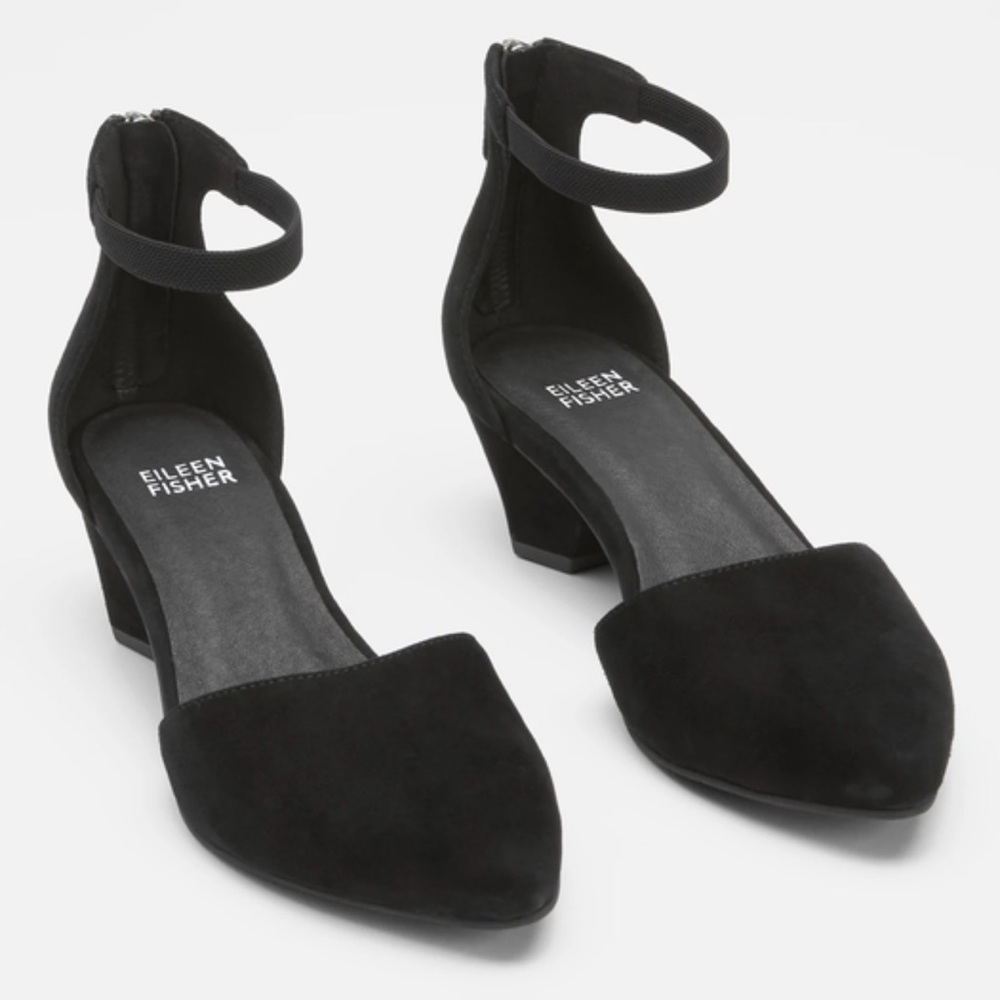 Eileen Fisher Just Suede Ankle-Strap Pump